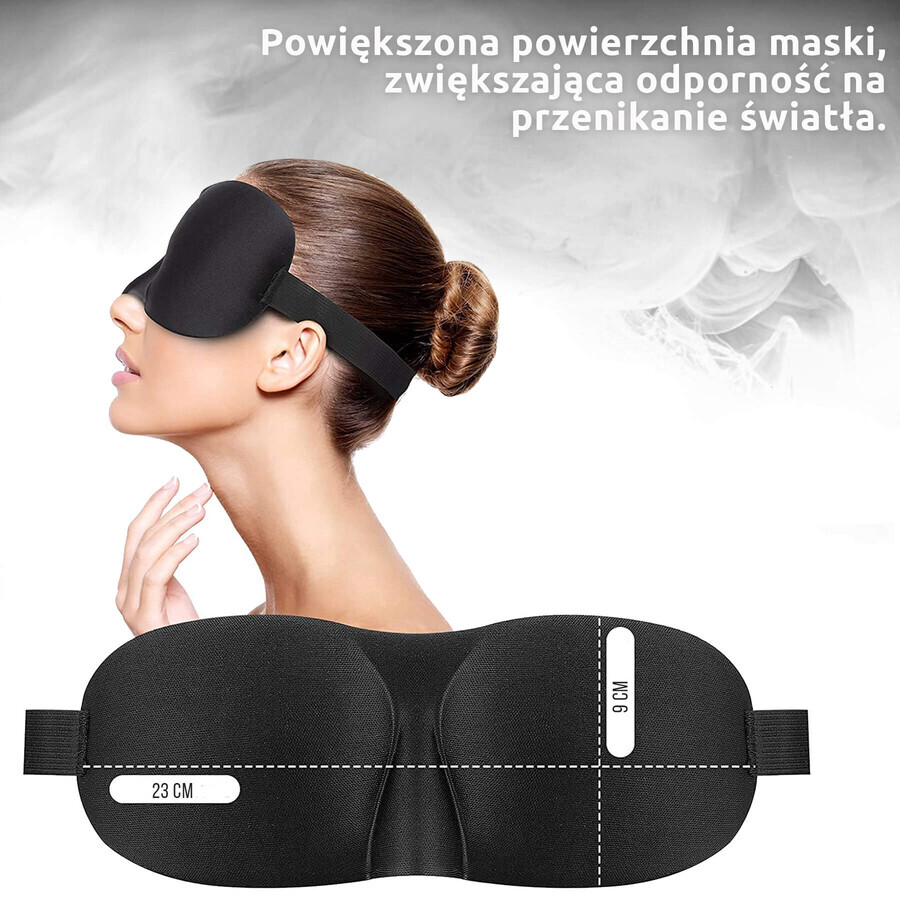 Waya 3D Comfort, bandeau pour dormir, noir, 1 pièce 