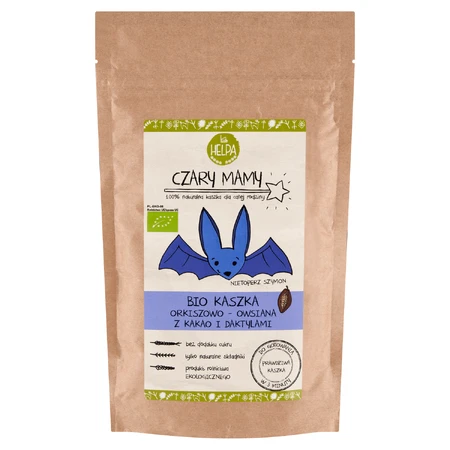 Helpa Mom's magic Bio Porridge d'épeautre et d'avoine au cacao et aux dattes, sans produits laitiers, sans sucre ajouté, 200 g