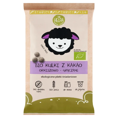 Helpa Bio Balls, organic spelled and buckwheat breakfast cereal, 160 g