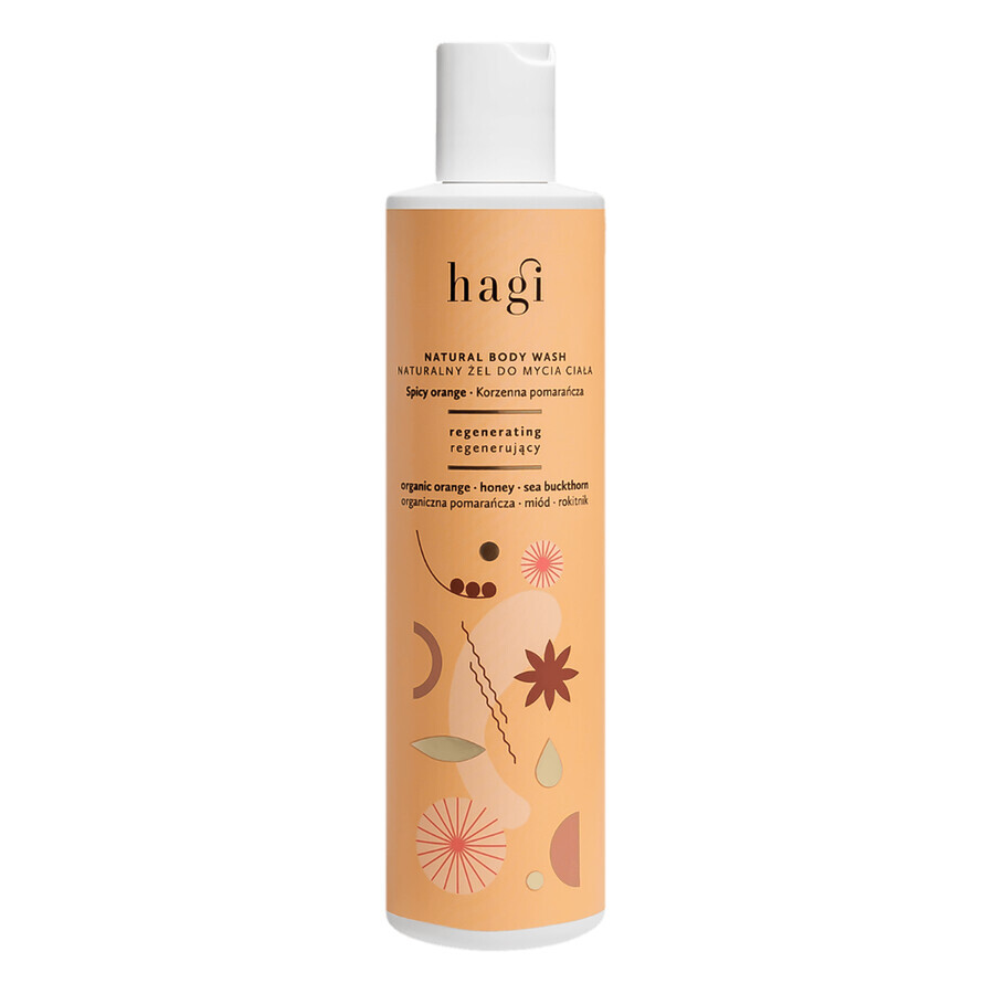 Boutique Hagi Spicy Orange, gel douche naturel, régénérant, 300 ml Hagi Spicy Orange, gel douche naturel, régénérant, 300 ml