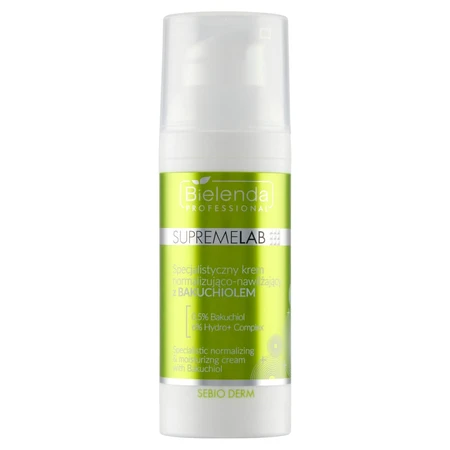 Bielenda Professional SupremeLAB Sebio Derm, gespecialiseerde normaliserende en hydraterende crème met bacchio, 50 ml
