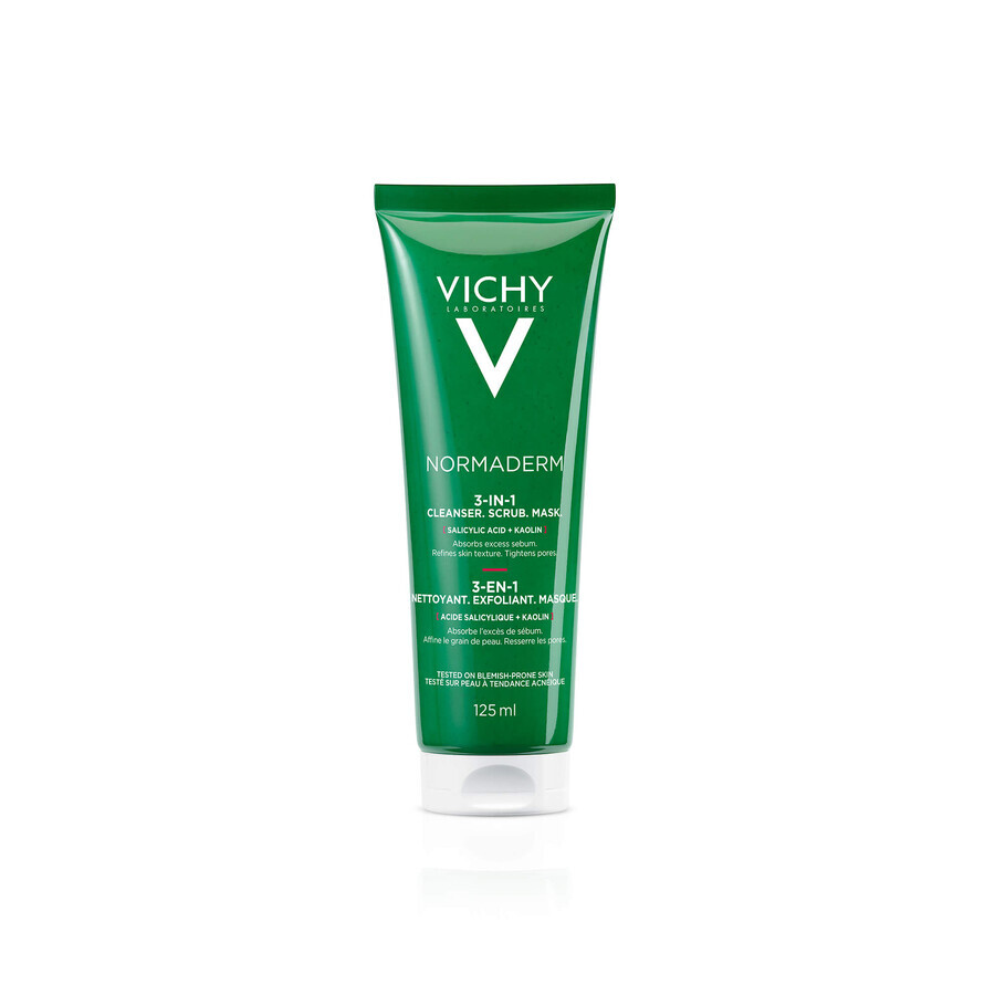 Shop Vichy Normaderm Cleanser Scrub Mask, Reinigungsgel, Peeling und Reinigungsmaske 3-in-1, 125 ml Vichy Normaderm Cleanser Scrub Mask, Reinigungsgel, Peeling und Reinigungsmaske 3-in-1, 125 ml
