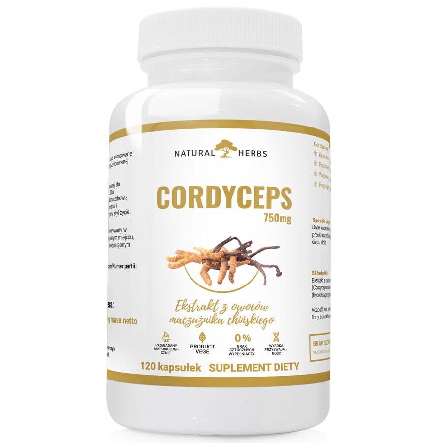 AltoPharma Erbe Naturali Cordyceps 750 mg, macis cinese, 120 capsule