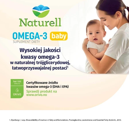 Naturell Omega-3 Baby, para lactantes mayores de 6 meses, 40 cápsulas twist-off