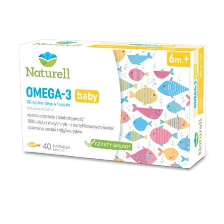 Naturell Omega-3 Baby, para lactantes mayores de 6 meses, 40 cápsulas twist-off