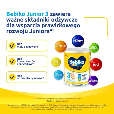 Bebiko Junior 3 Nutriflor Expert, nährstoffreiche Milchnahrung, ab 1 Jahr, 700 g