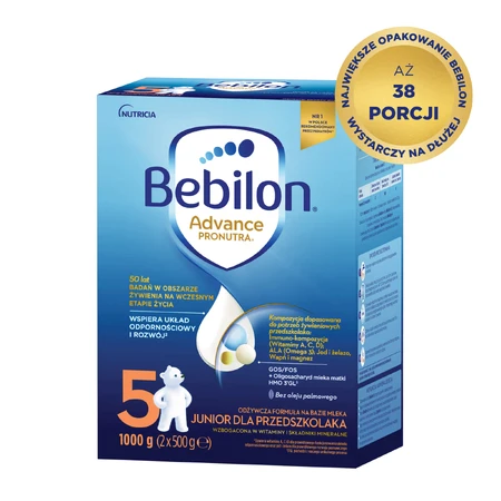 Bebilon Advance Pronutra 5 Junior, fórmula nutritiva a base de leche, para el niño en edad preescolar, 1000 g
