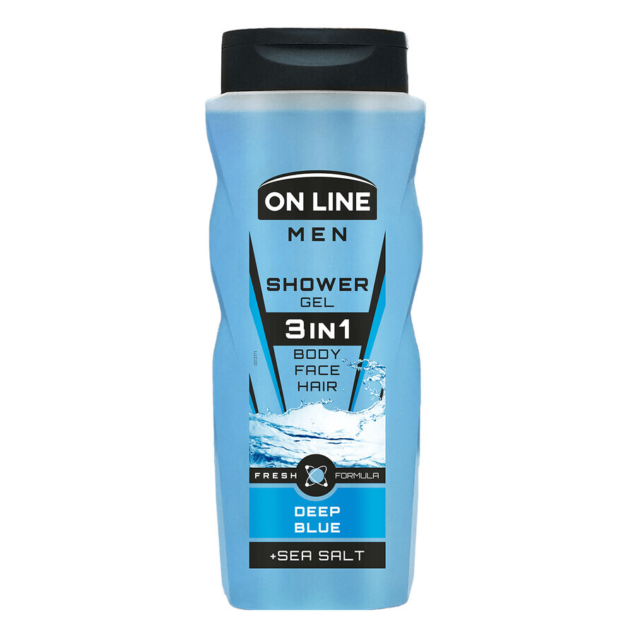 Shop On Line Men, Duschgel für Männer 3in1, Deep Blue, 410 ml On Line Men, Duschgel für Männer 3in1, Deep Blue, 410 ml