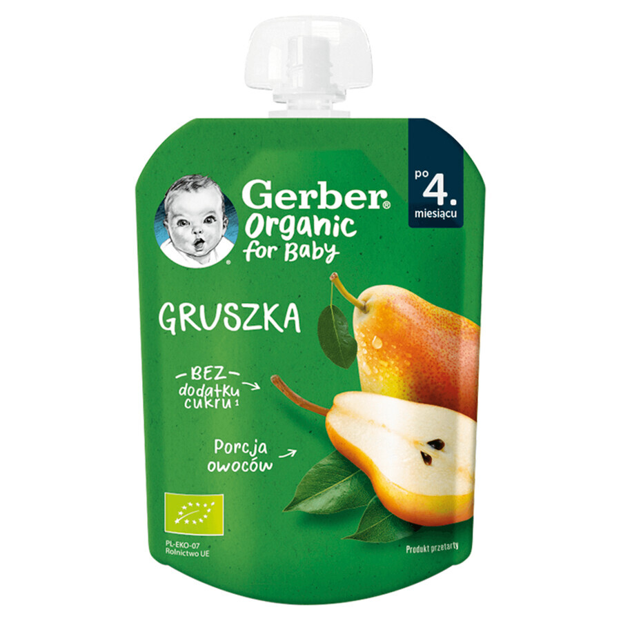 Boutique Gerber Dessert bio en tube, poire, après 4 mois, 80 g Gerber Dessert bio en tube, poire, après 4 mois, 80 g