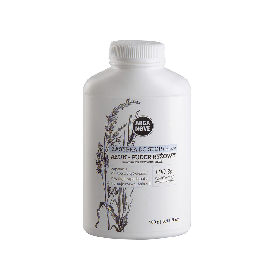 Cumpără Arganove, balsam anti-perspirație pentru picioare și pantofi, pulbere de alun și orez, 100 g Arganove, balsam anti-perspirație pentru picioare și pantofi, pulbere de alun și orez, 100 g