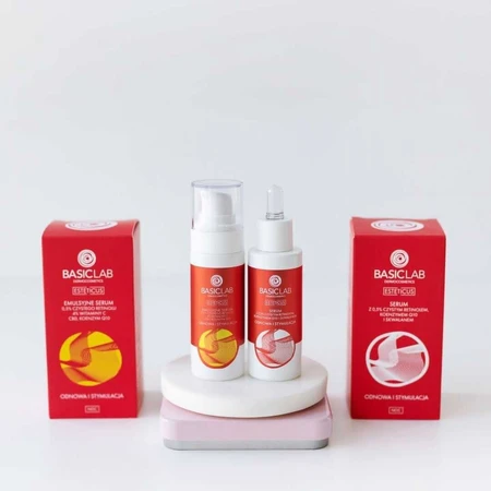 BasicLab Esteticus, Emulsion Nachtserum mit reinem Retinol 0,5%, Erneuerung und Stimulation, 30 ml