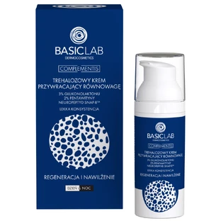 BasicLab Complementis, crema equilibrante de trehalosa con gluconolactona 3%, regeneración e hidratación, 50 ml