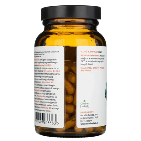 Aura Herbals Complejo de vitamina B, 90 cápsulas
