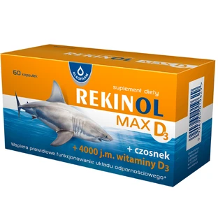Rekinol Max D3, huile de foie de requin, 60 gélules
