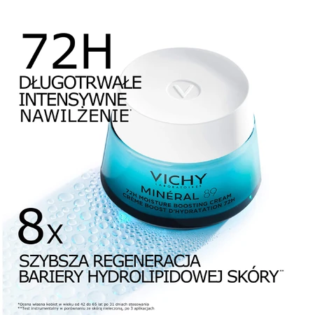 Vichy Mineral 89, crème légère hydratante et revitalisante, 72h, 50 ml