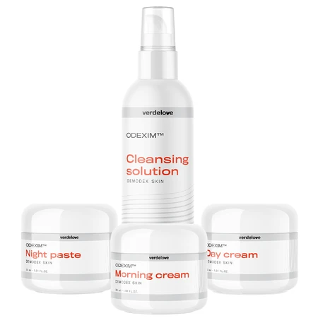 Odexim kit for aches and pains, detergent 150 ml + morning cream 30 ml + day cream 30 ml + night cream 30 ml + night cream 30 ml