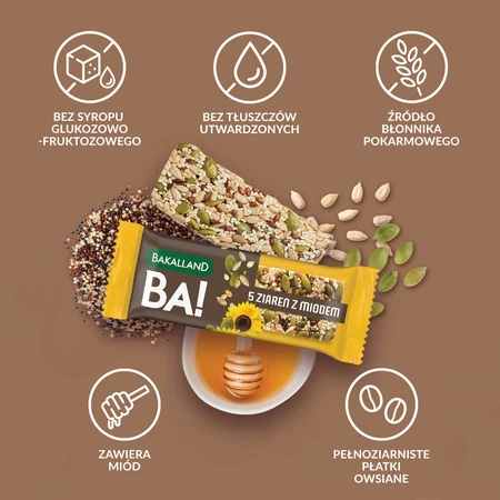 Bakalland BA! Graanreep, 5 granen met honing, 40 g