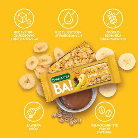 Bakalland BA! Graanreep, banaan en granen, 40 g