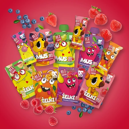 BeRAW! Kids, jelly beans, aardbei, zonder toegevoegde suiker, 35 g
