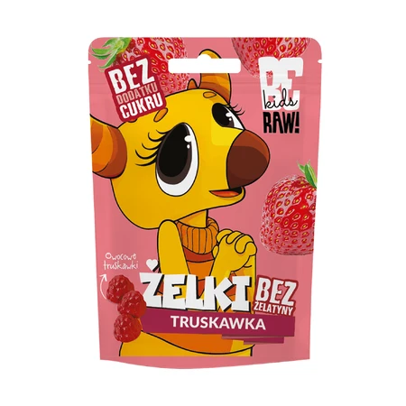 BeRAW! Kids, jelly beans, aardbei, zonder toegevoegde suiker, 35 g