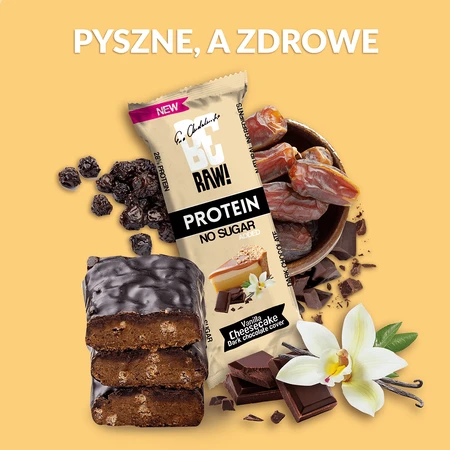 BeRAW ! Protein, barre protéinée, cheesecake à la vanille, sans sucre ajouté, 40 g