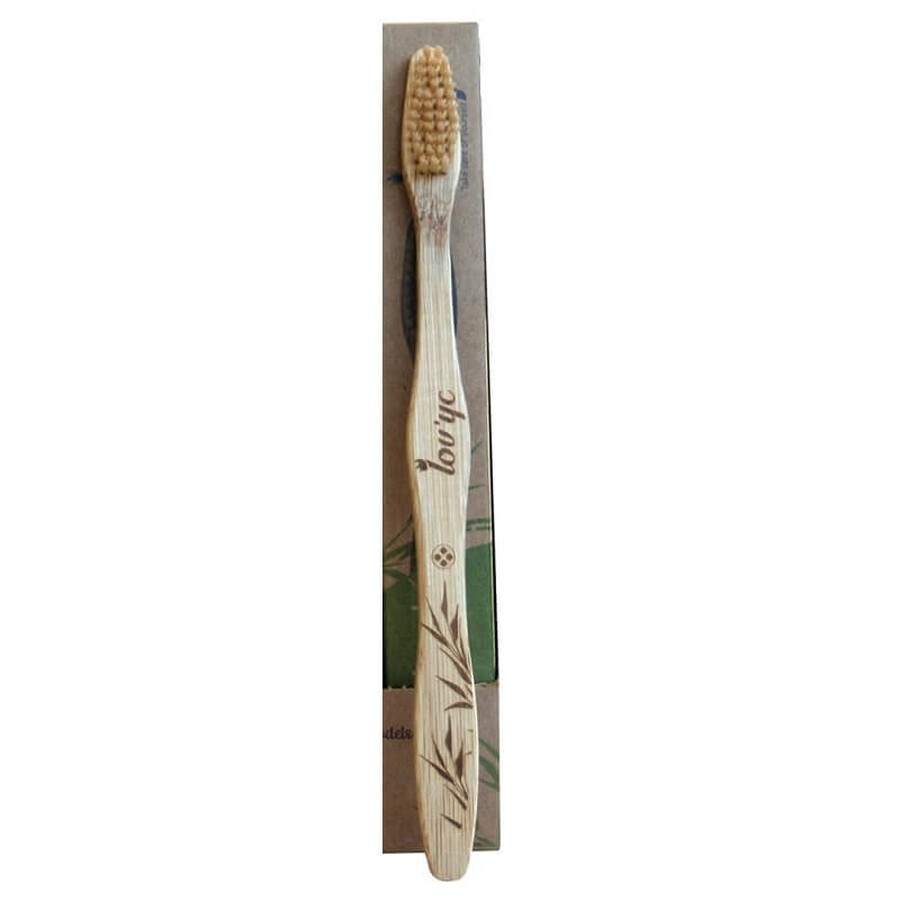 Toothbrush with biodegradable bamboo body, LovYC