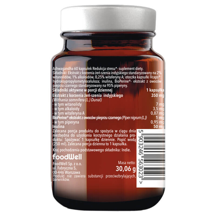Purella Superfoods Ashwagandha Stressvermindering, 60 capsules
