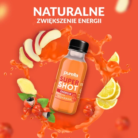 Purella Superfoods SuperShot Energy, bebida sin gas, jengibre + guaraná, 100 ml