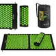 4Fizjo Esterilla de acupresión, esterilla de acupresión grande con cojín, 110 cm x 42 cm, negra y verde
