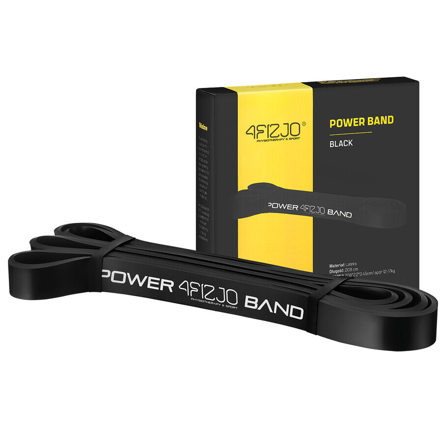 4Fizjo Power Band, exercise resistance band, black, 12-17 kg