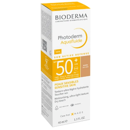 Bioderma Photoderm Aquafluide, fluido protector solar ultraligero para pieles normales, oscuras, SPF 50+, 40 ml