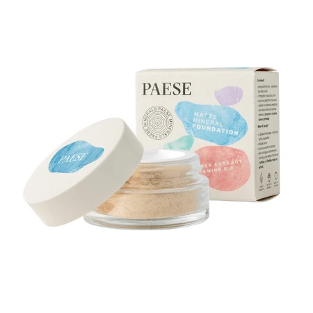 Paese Minerals, base de maquillaje mineral matificante, suelta, 100N Beige claro, 7 g