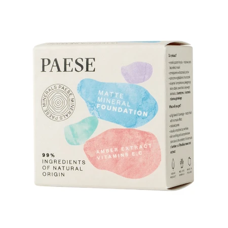 Paese Minerals, base de maquillaje mineral matificante, suelta, 100N Beige claro, 7 g