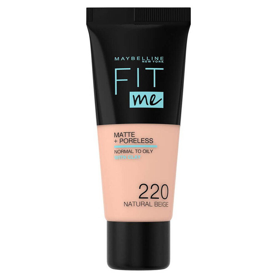 Comprar Maybelline Fit Me Matte and Poreless, base de maquillaje matificante, nº 220, Beige Natural, 30 ml Maybelline Fit Me Matte and Poreless, base de maquillaje matificante, nº 220, Beige Natural, 30 ml