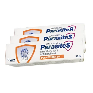 Antimikrobielle Schutzcreme mit Permethrin 5 %, 3x50 ml, Santaderm