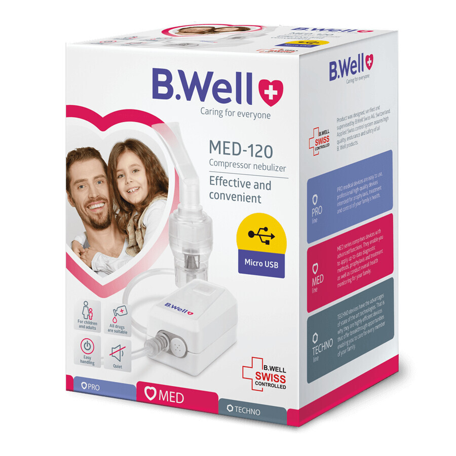Nebulizer with intelligent compressor, B.Well Swiss