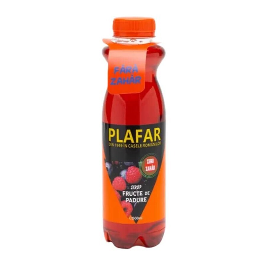 Sirope de frutos rojos Zero Sugar, 500 ml, Plafar