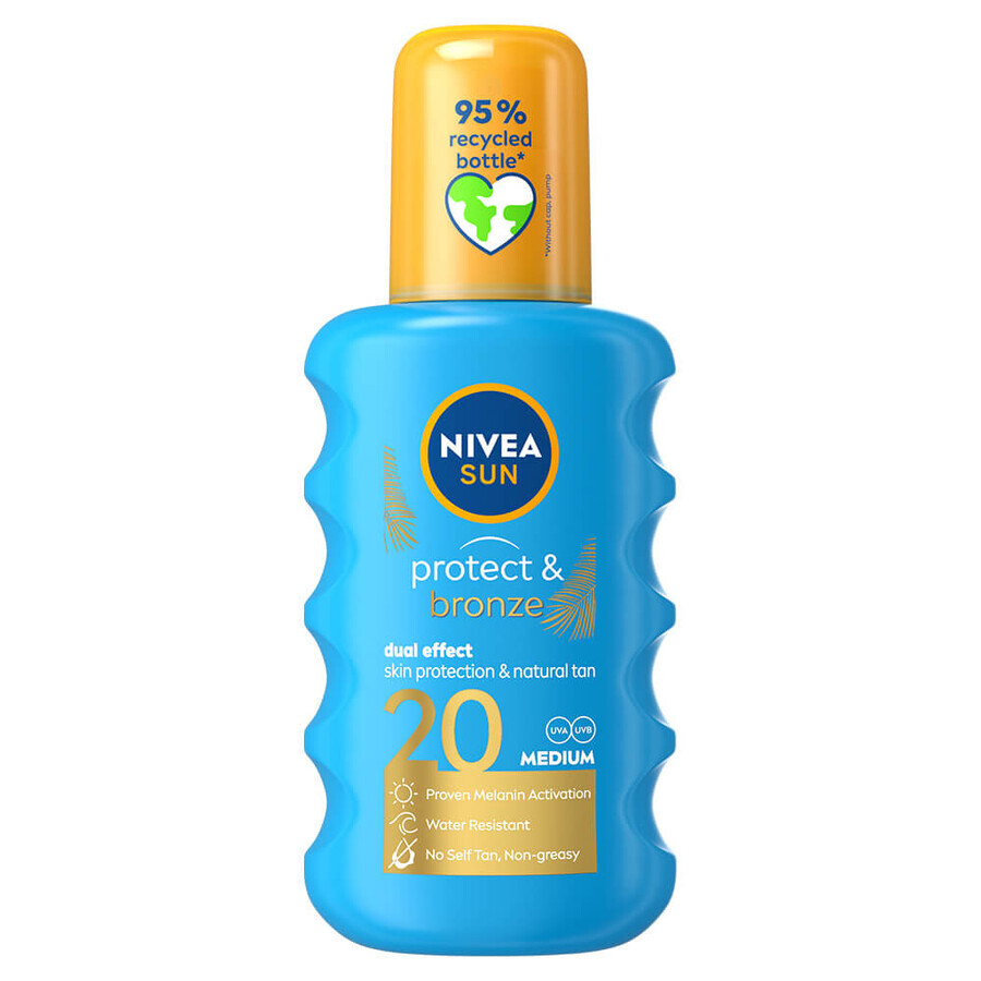 Zonnebeschermingsspray met SPF 20 Protect &amp; Bronze, 200 ml, Nivea Sun
