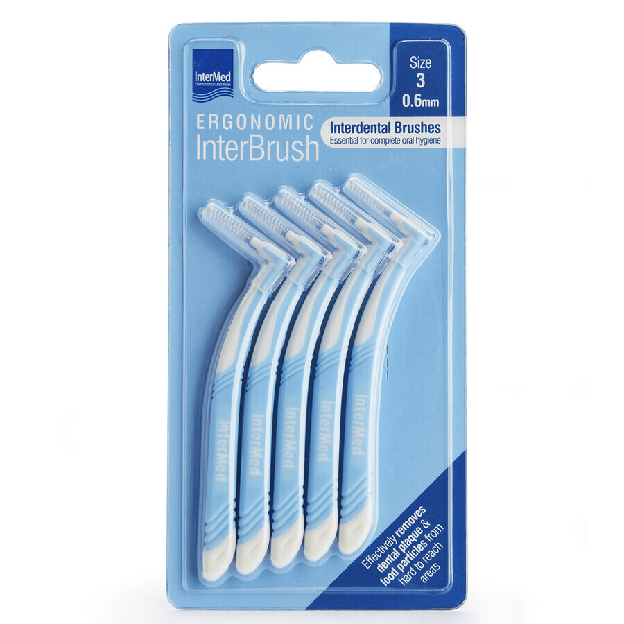 Interdentale ragers Maat 3 0,60 mm Ergonomische InterBrush, 5 stuks, Intermed