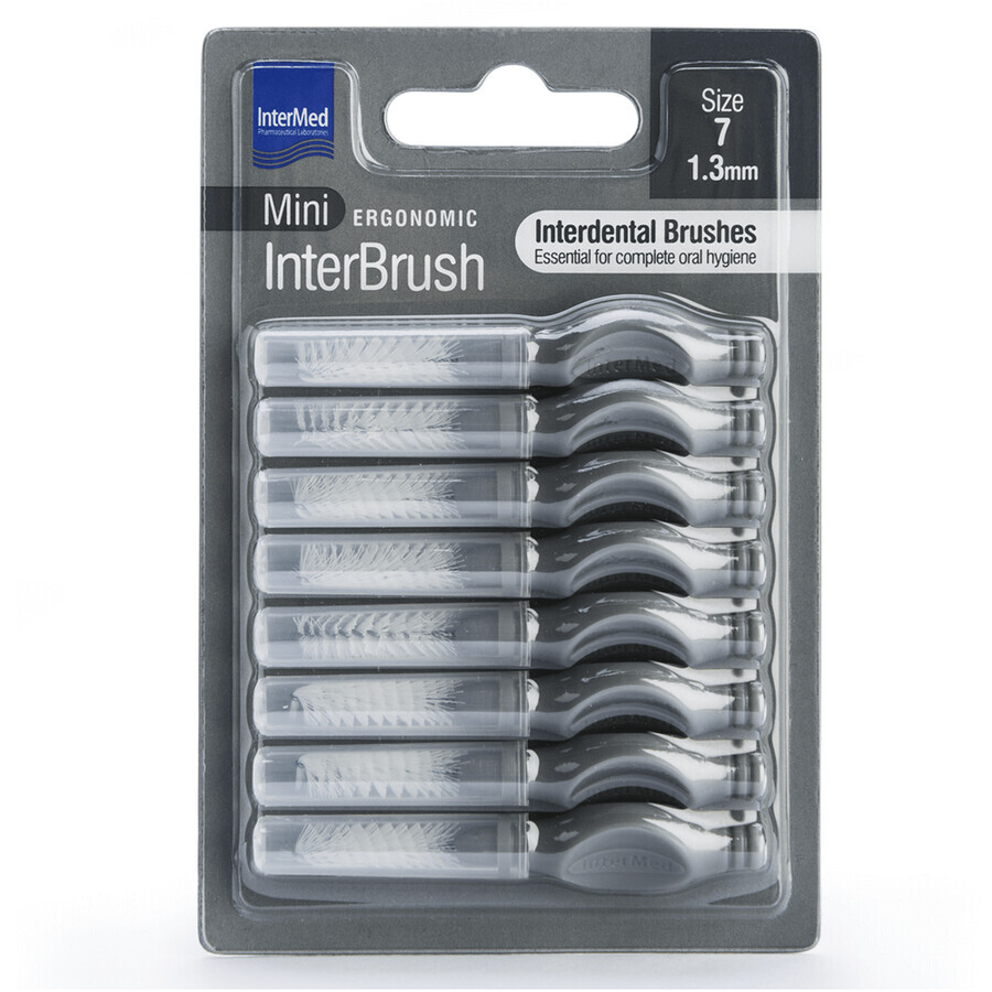 Interdental Brushes Size 7 1.30 mm Mini Ergonomic InterBrush, 8 pieces, Intermed