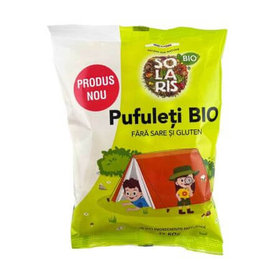 Organic puff pastries without salt and gluten, 50 g, Solaris