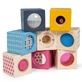 Set de 8 cubos sensoriales de madera, + 1 año, Big Jigs