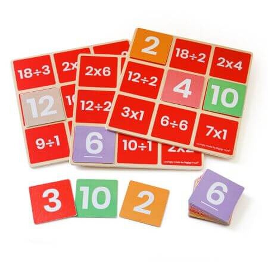Wiskunde Bingo Vermenigvuldigen en delen, + 3 jaar, Big Jigs