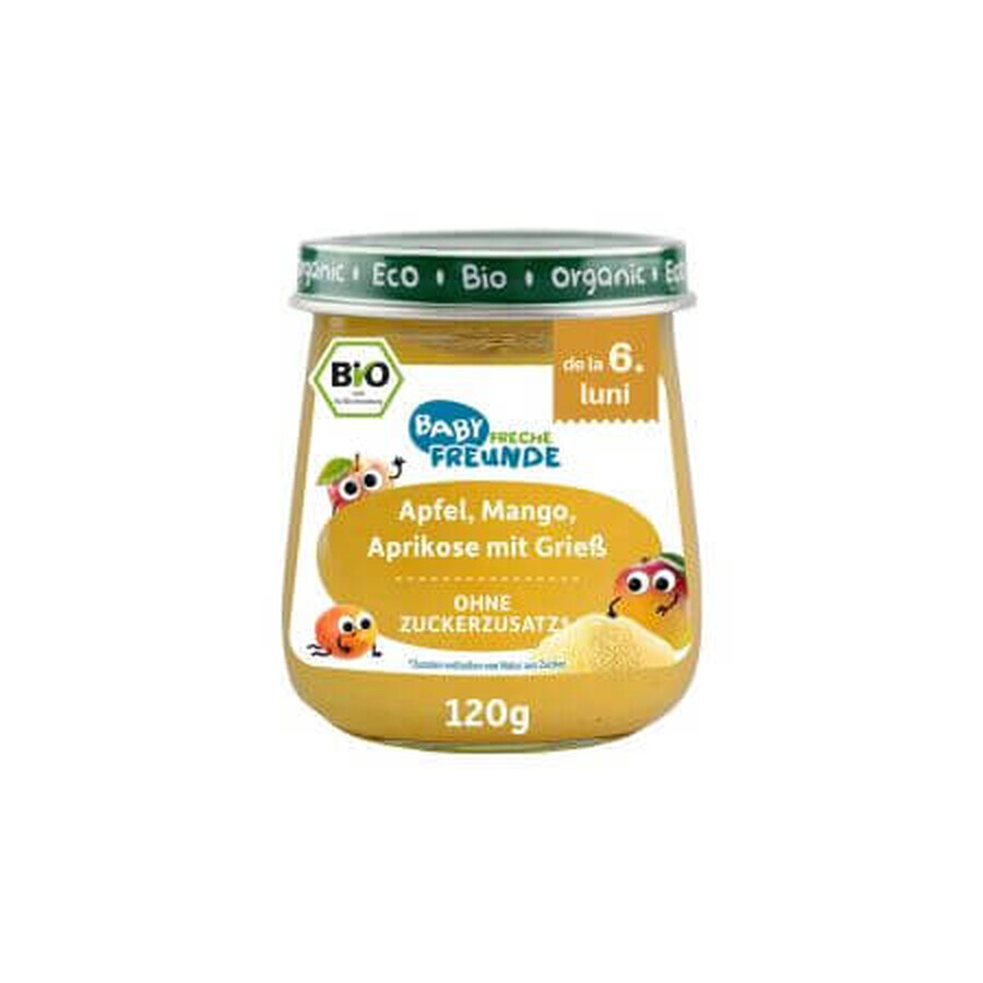 Cumpără Piure Bio de mere,mango si caise cu gris, +6 luni, 120 g, Freche Freunde Piure Bio de mere,mango si caise cu gris, +6 luni, 120 g, Freche Freunde