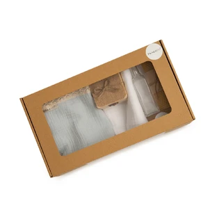 Musselin-Set, 8 Teile, +0 Monate, Blau, Twindeco