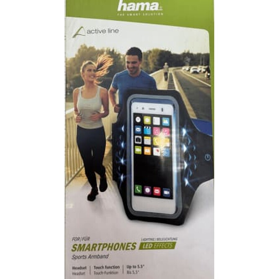 Hama Banderola Hama Active XXL pentru telefon, prindere pe brat, Albastru, 1 buc