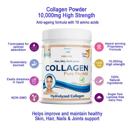 Kollagen Pure Peptide 10.000 mg, 300 g, Swedish Nutra