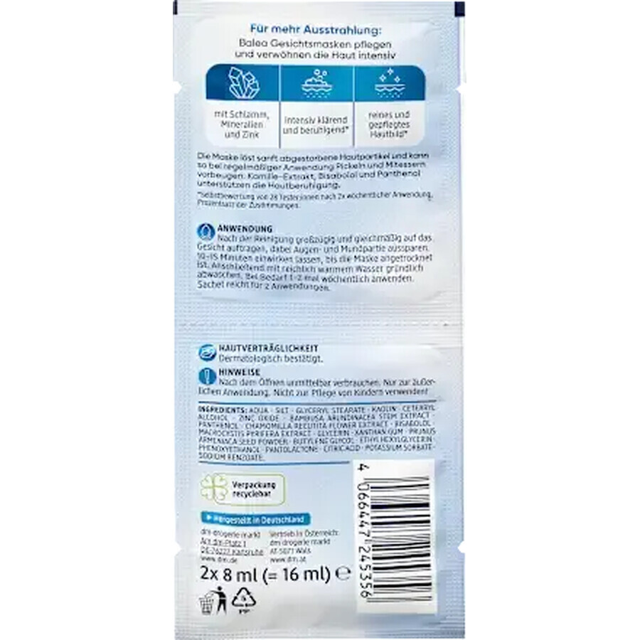 Balea Dead Sea salt face mask, 16 ml