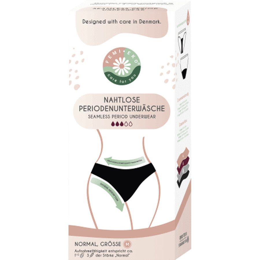 Femi.Eko Braguita menstrual para flujo pequeño, talla M, 1ud