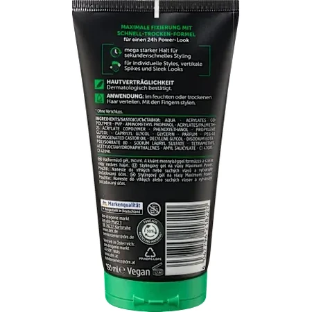 Balea MEN Gel capillaire à tenue maximale, 150 ml
